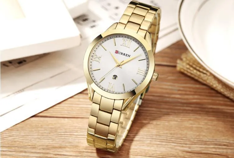 Golden Ladies Women's Bracelet Steel Watch