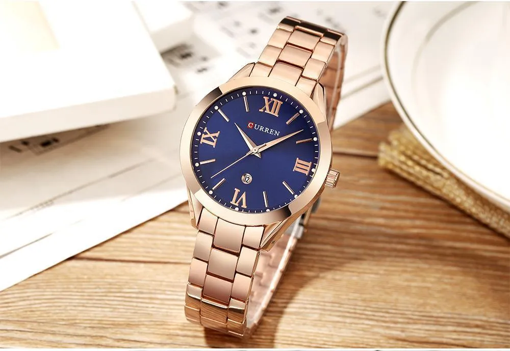 Golden Ladies Women's Bracelet Steel Watch