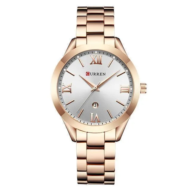 Golden Ladies Women's Bracelet Steel Watch
