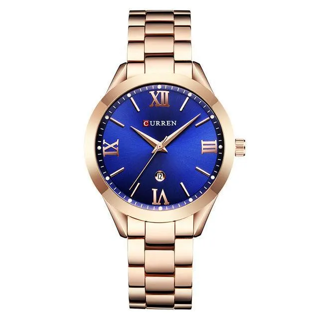 Golden Ladies Women's Bracelet Steel Watch