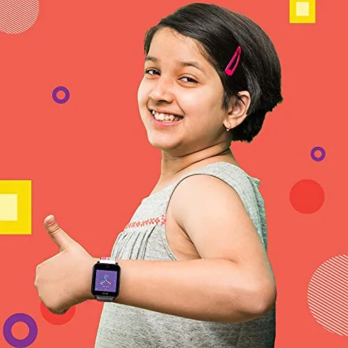 GOQii Smart Vital Junior for kids fitness, SpO2, body temperature and sleep tracker with 3 months personal coaching subscription (Bubblegum Pink)