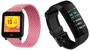 GOQii Smart Vital Junior for Kids, SpO2, Body Temperature and Sleep Tracker (Bubblegum Pink) GOQii Vital 4.0 Oximeter Heart Rate & Body Temperature Monitoring with 3 Months Personal Coaching