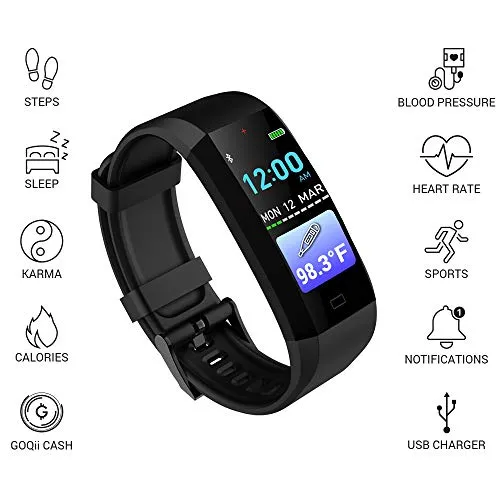 GOQii Vital 3.0 Body Temperature USB Tracker with 3 months personal coaching(Black)