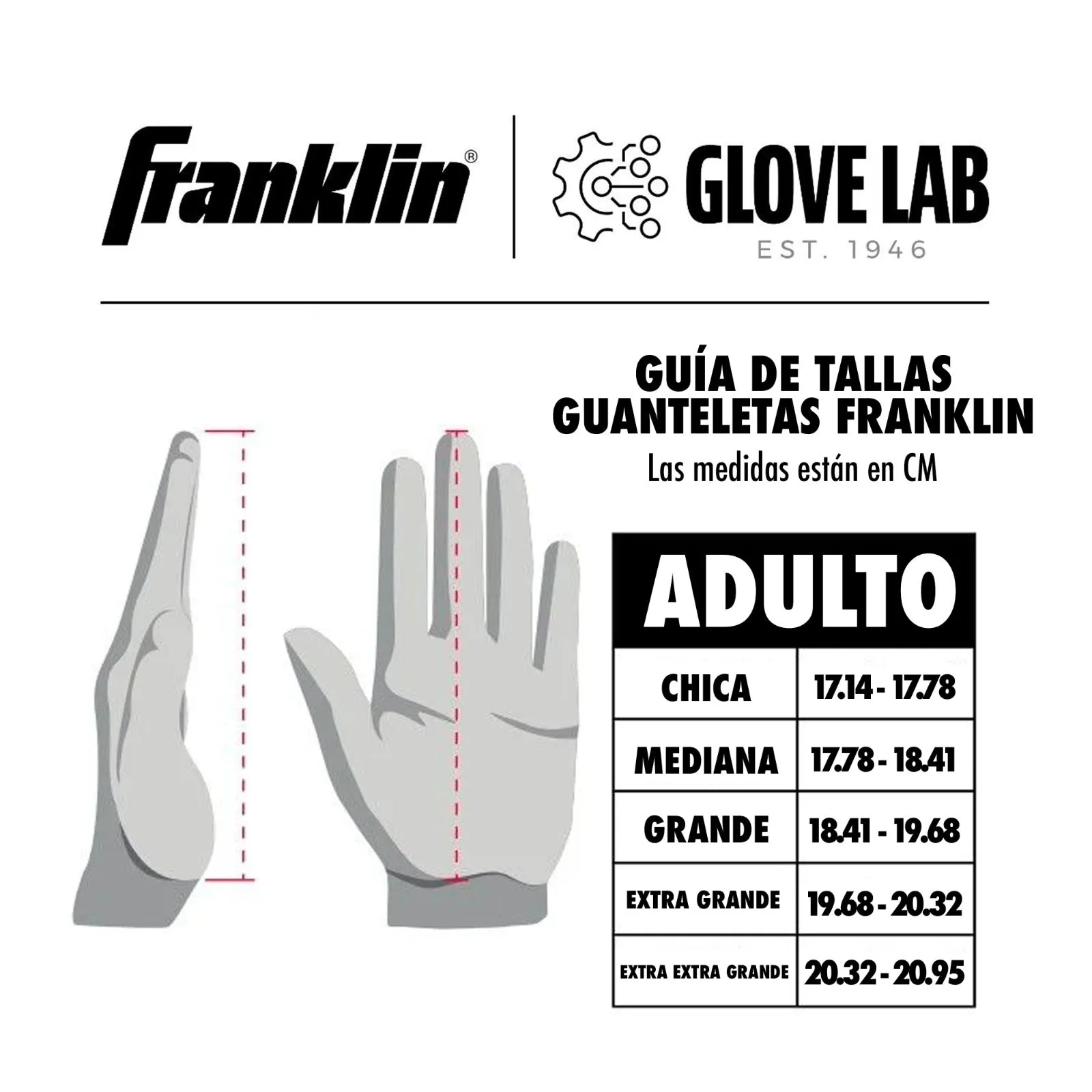 Guanteletas Beisbol Franklin 2ND Skinz Blanco Rojo ADULTO