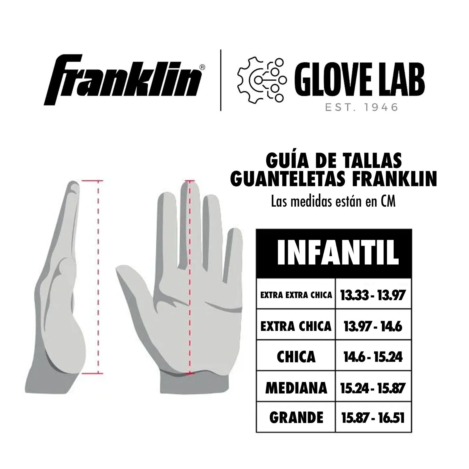 Guanteletas Beisbol Franklin Digitek Camu Marino Rojo INFANTIL