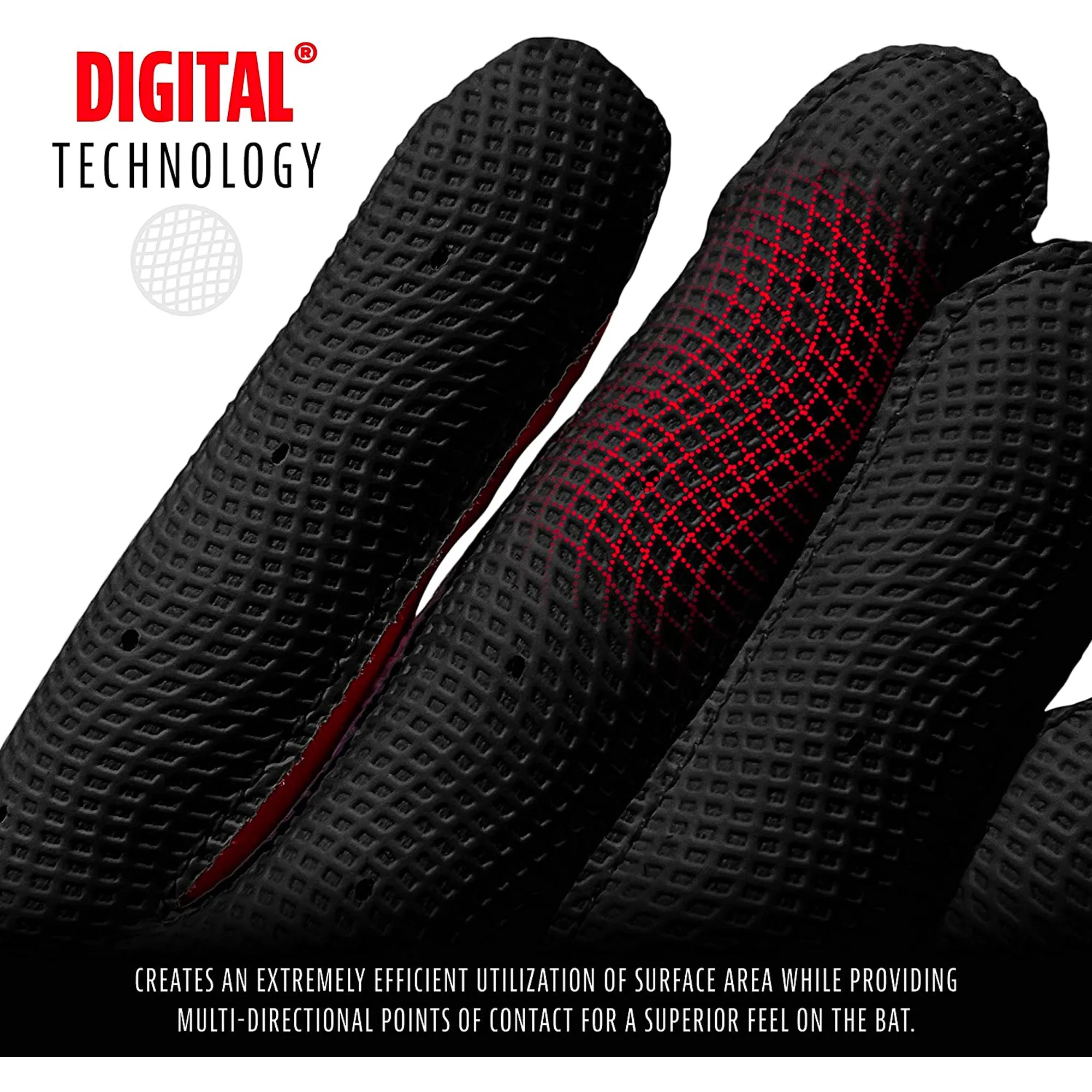 Guanteletas Beisbol Franklin Digitek Rojo Camu INFANTIL