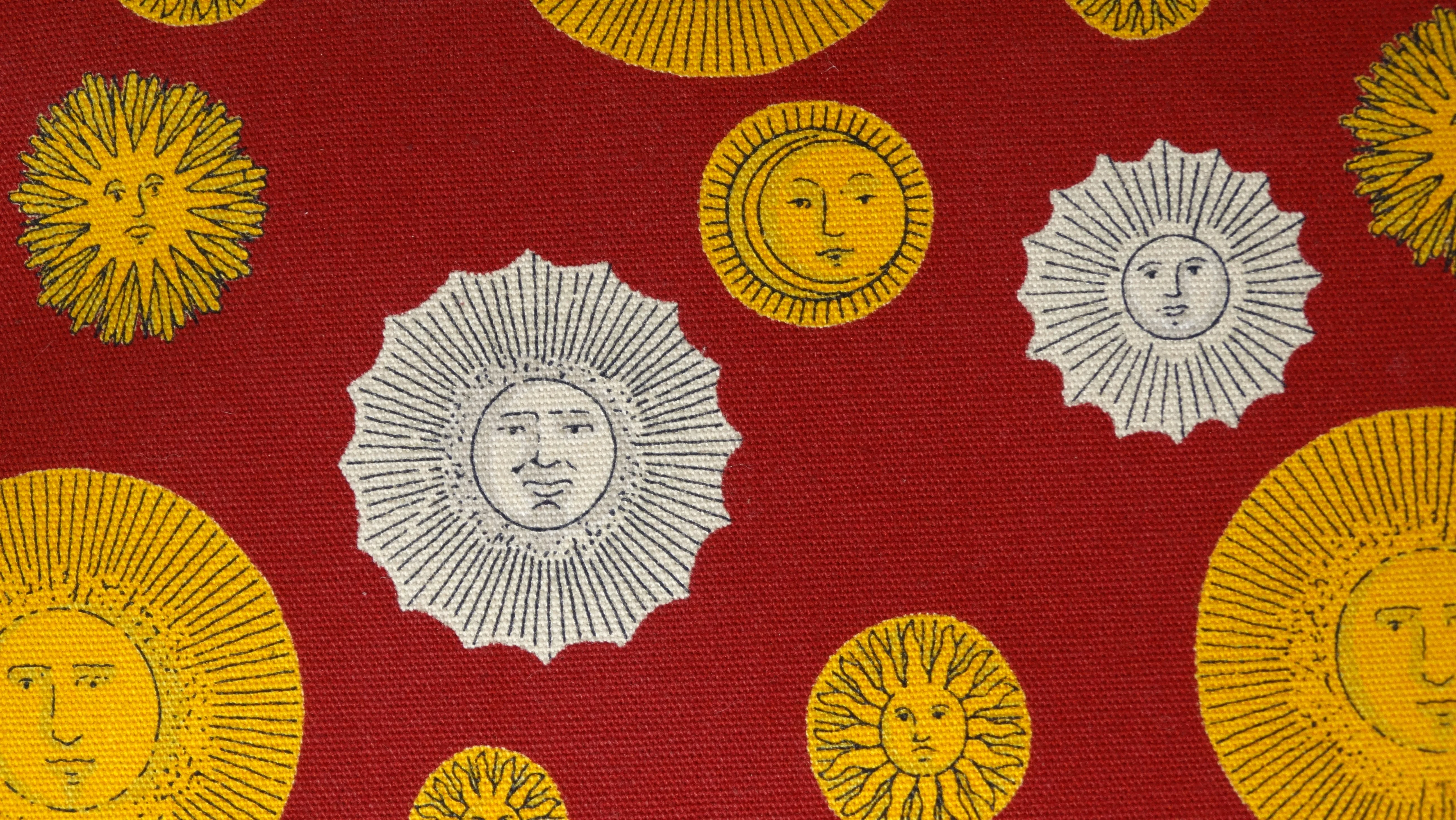 Gucci 1970s Canvas & Leather Sun Print Shoulder Bag