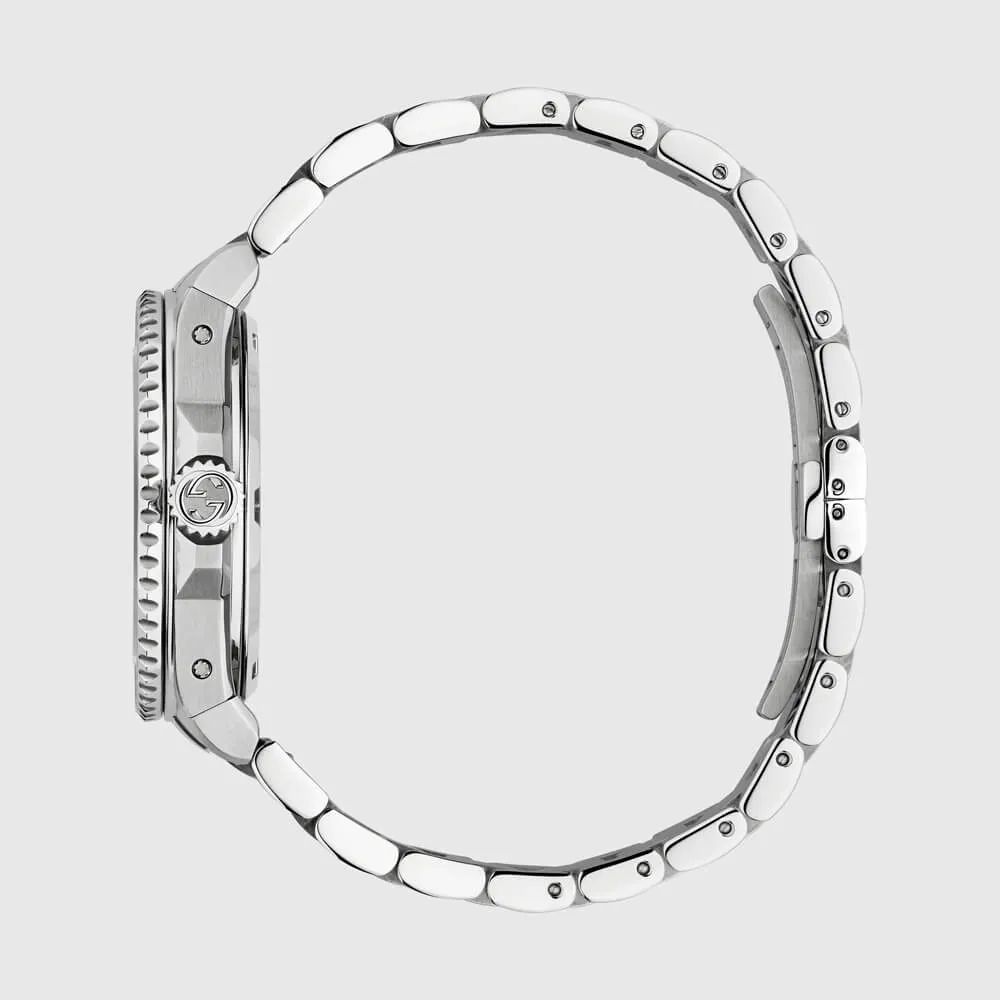 Gucci Dive Watch 40MM Silver Dial with Bee Stainless Steel Watch YA136354