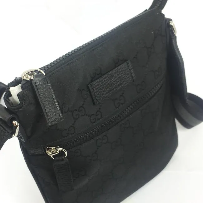 Gucci GG Nylon Canvas Messenger Bag in Black