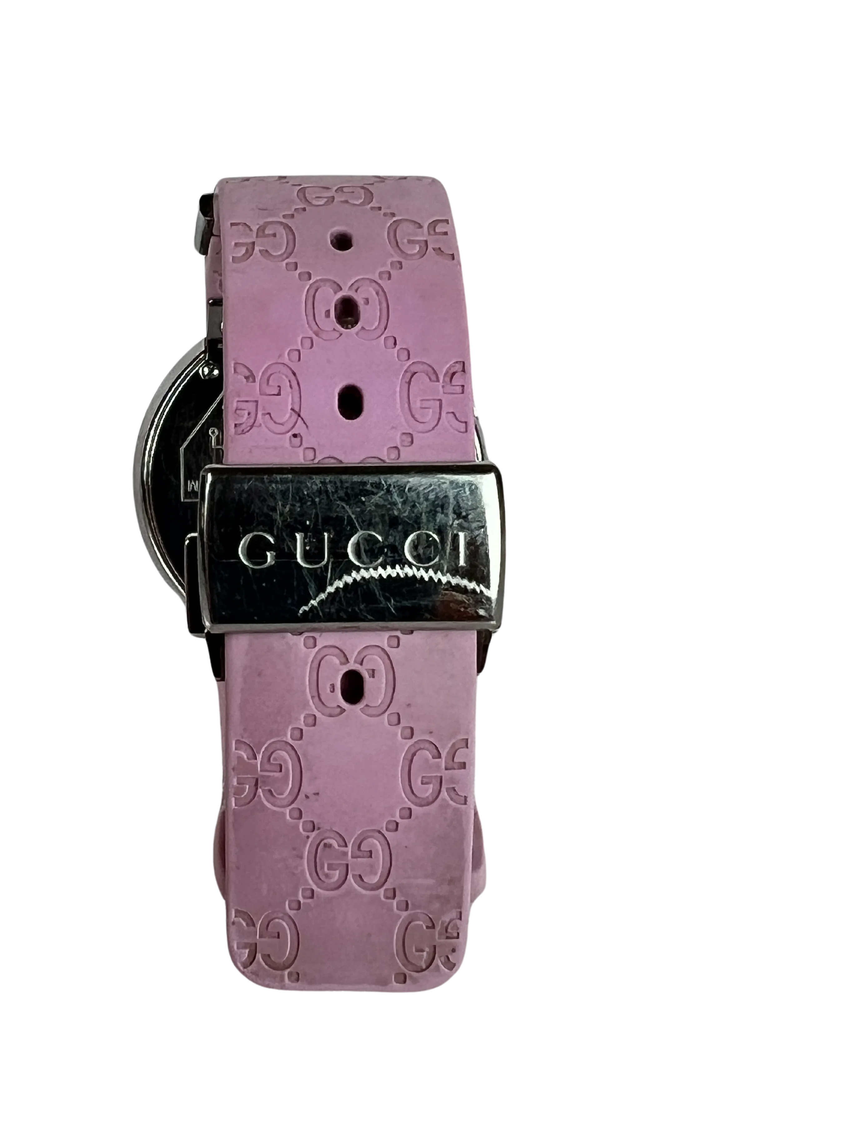 Gucci Women's Swiss Digital Watch with Pink Rubber Strap