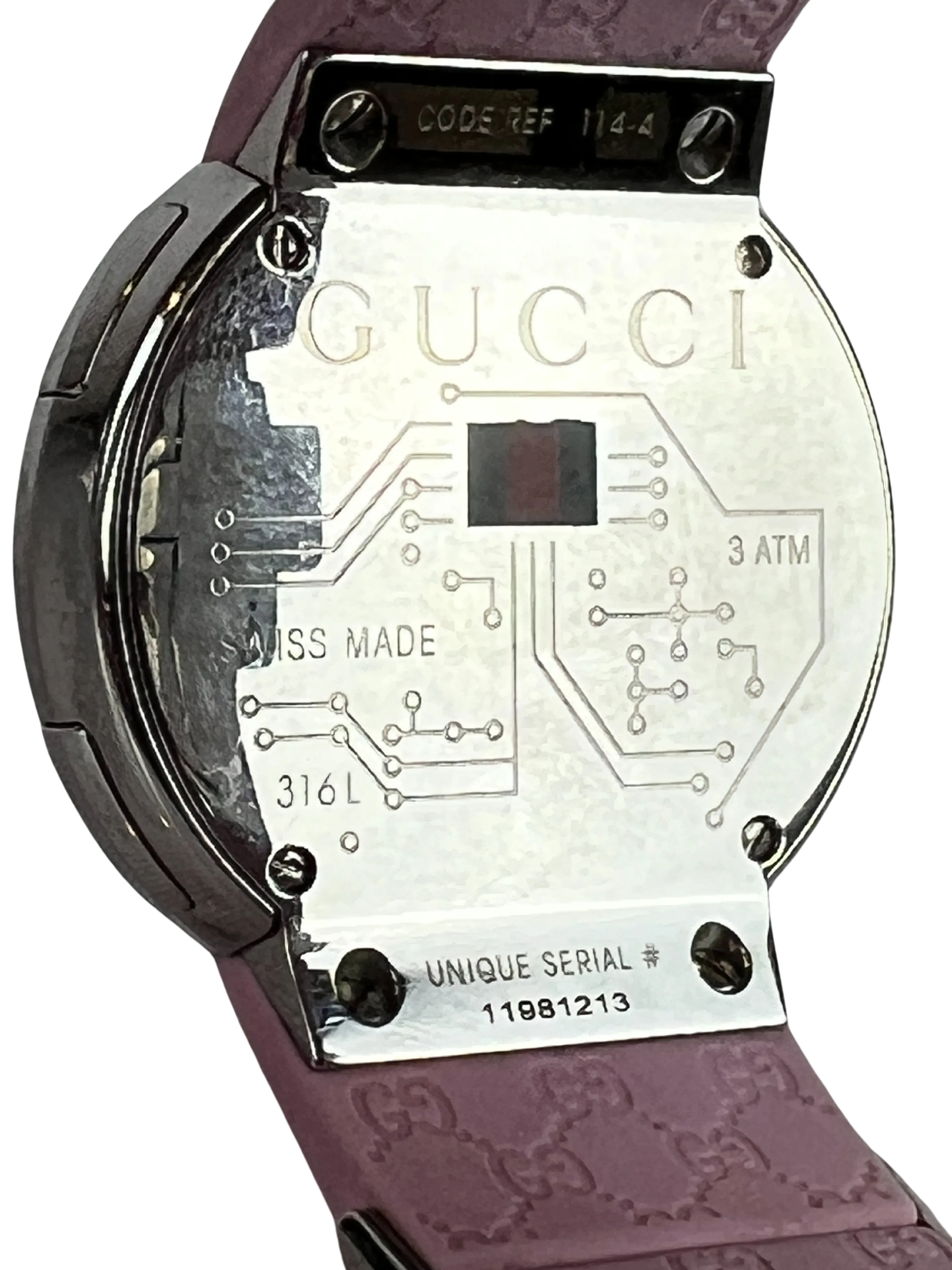 Gucci Women's Swiss Digital Watch with Pink Rubber Strap