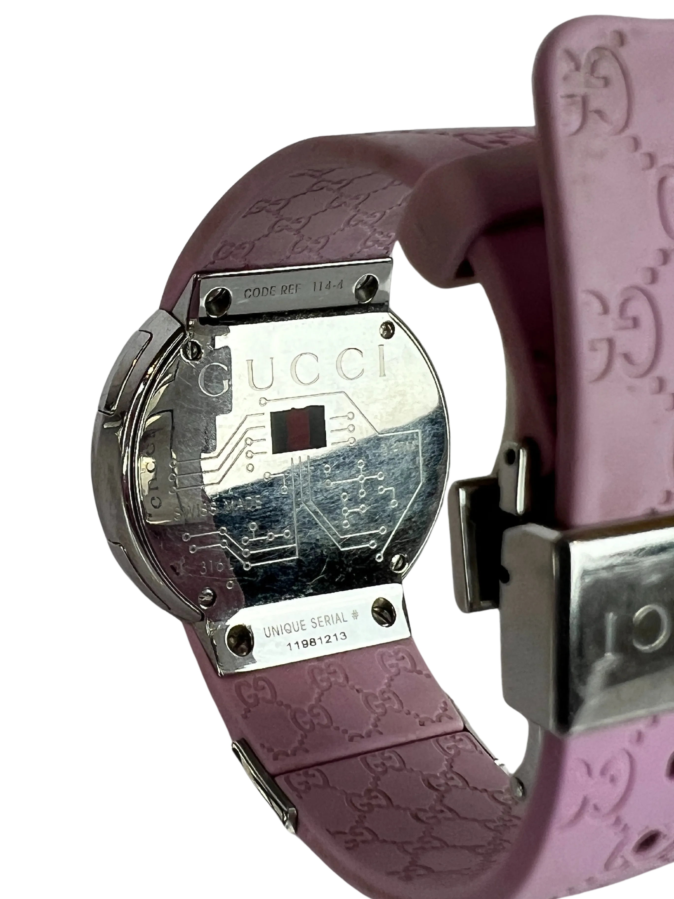 Gucci Women's Swiss Digital Watch with Pink Rubber Strap