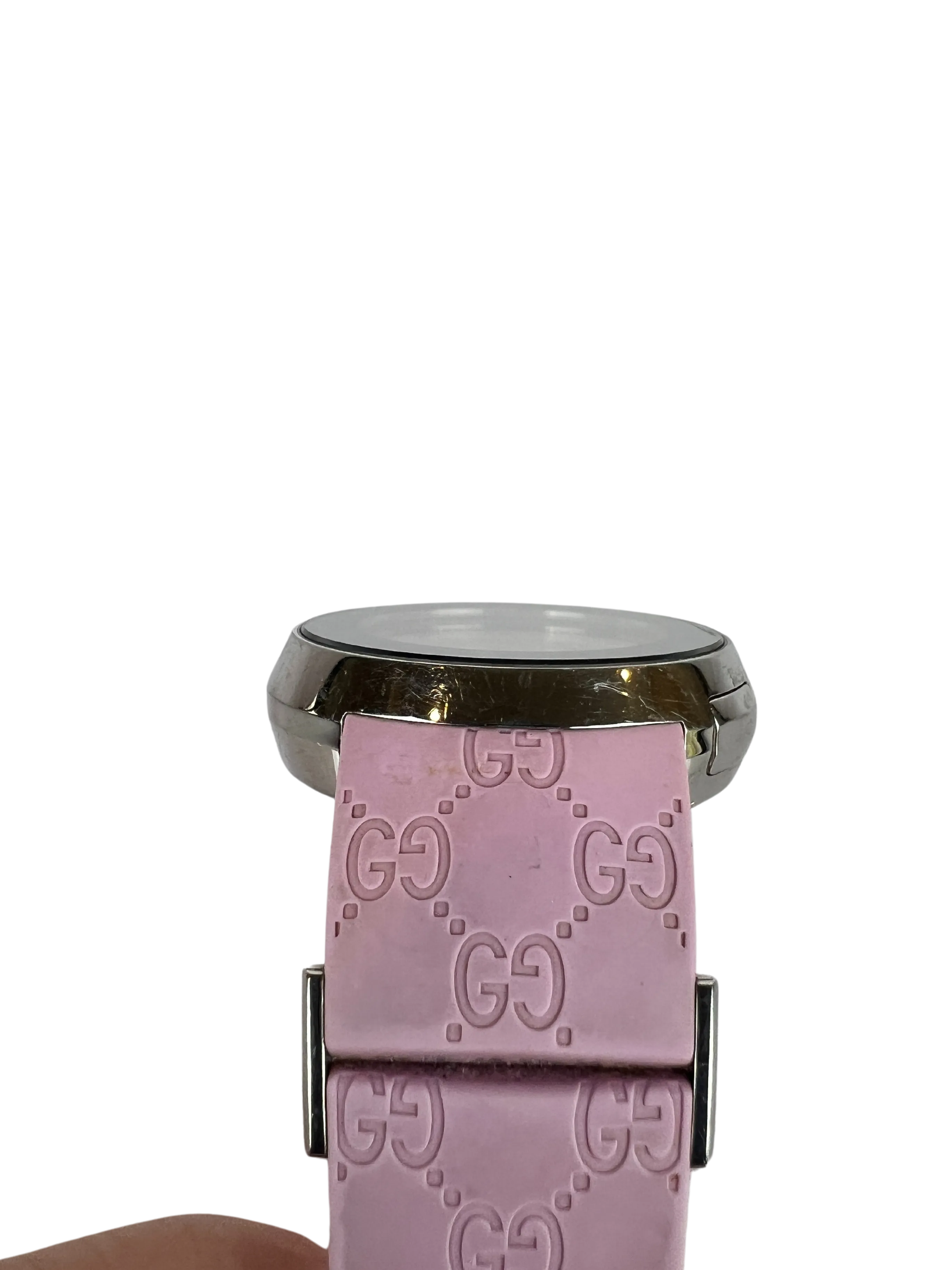 Gucci Women's Swiss Digital Watch with Pink Rubber Strap