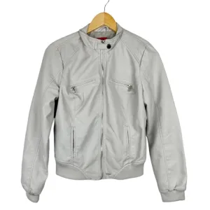Guess Dreezie Faux Leather Gray Jacket Size Medium