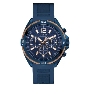 Guess Men's Watch Rose Gold Tone/Blue Case Quartz