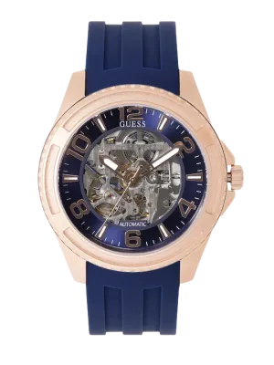 Guess Skeleton Automatic Silicone Strap Men's Watch W1178G3