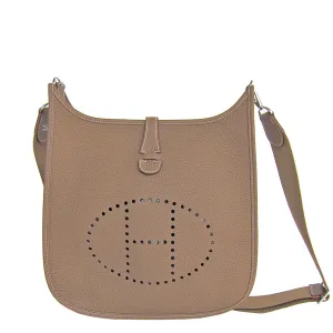 Hermes Etoupe Evelyne PM Messenger Leather Shoulder Handbag Perfect Gift