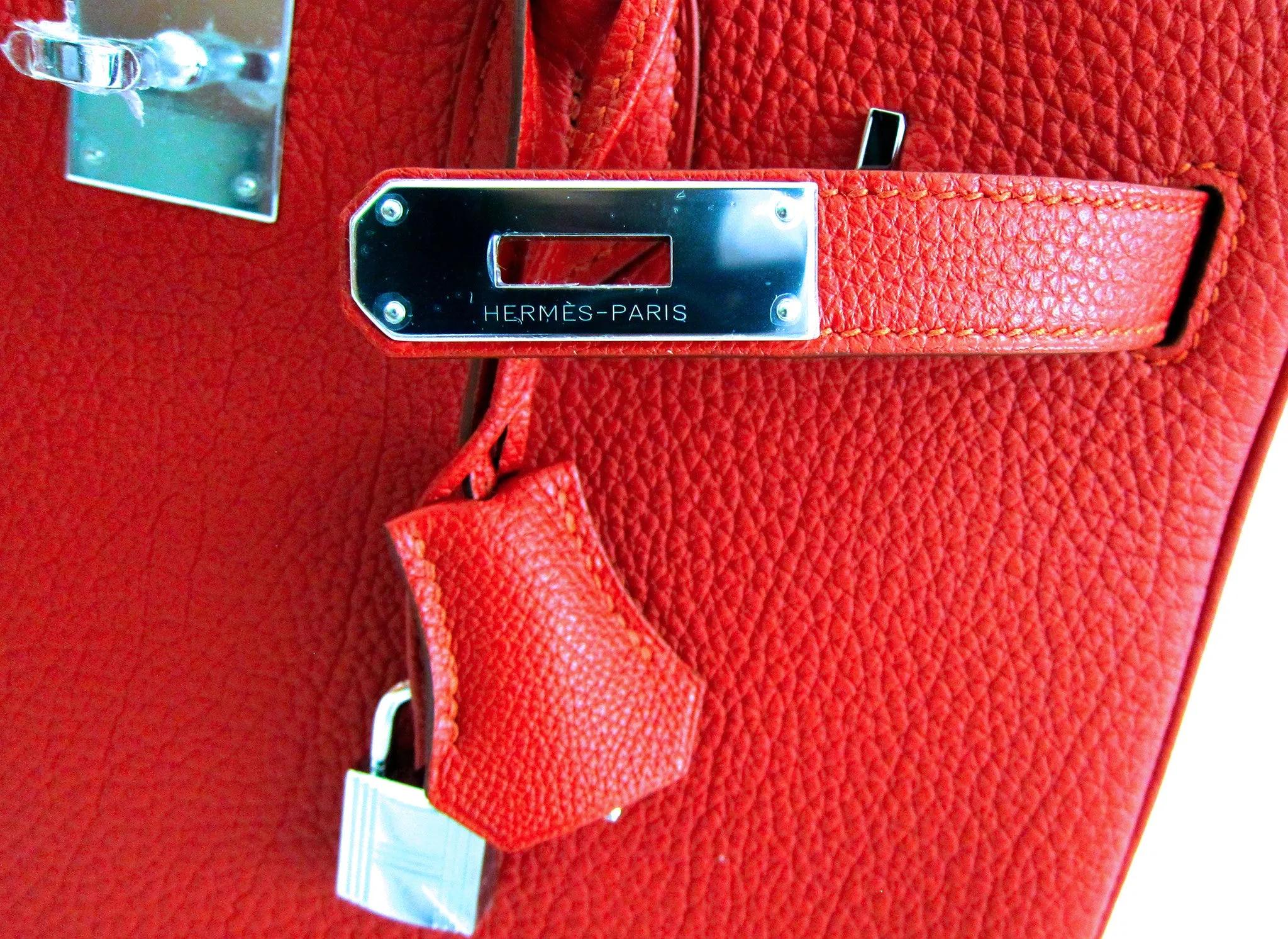 Hermes Vermillion 30cm Togo Birkin PHW