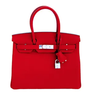 Hermes Vermillion 30cm Togo Birkin PHW