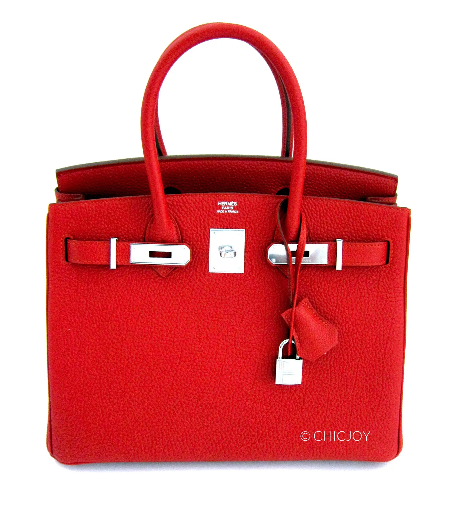 Hermes Vermillion 30cm Togo Birkin PHW