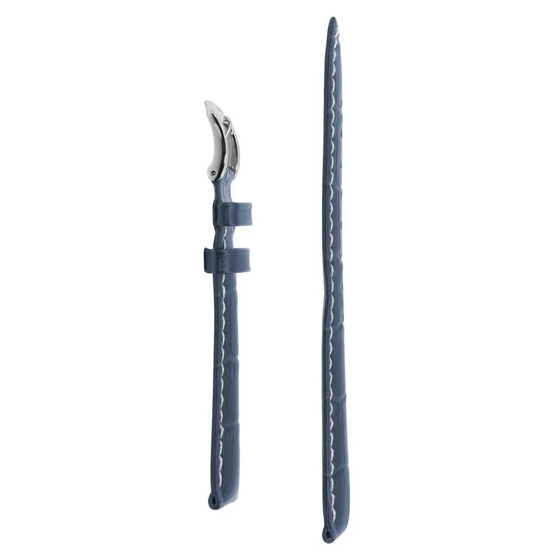Hirsch MODENA Alligator Embossed Leather Watch Strap in BLUE
