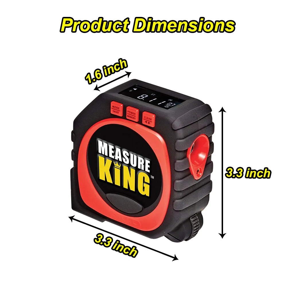 Homlly 3 in 1 LED Digital Display Laser Measure King Roller Tape