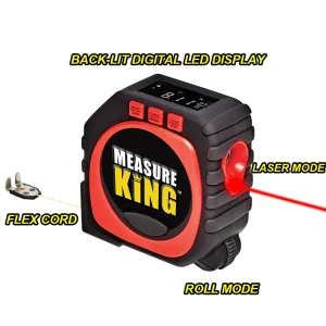 Homlly 3 in 1 LED Digital Display Laser Measure King Roller Tape