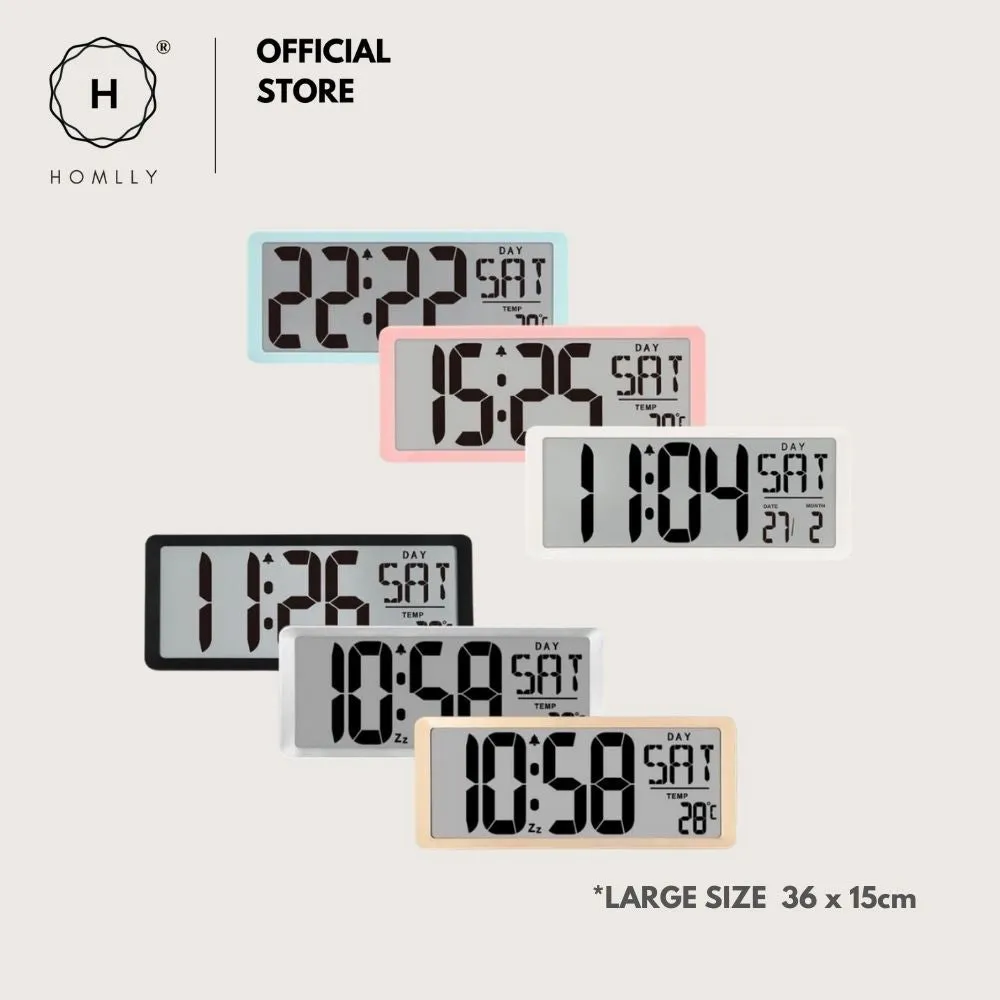 Homlly Large Digital Alarm Clock w Date (36*15cm)