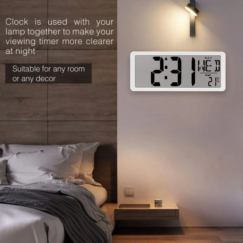 Homlly Large Digital Alarm Clock w Date (36*15cm)