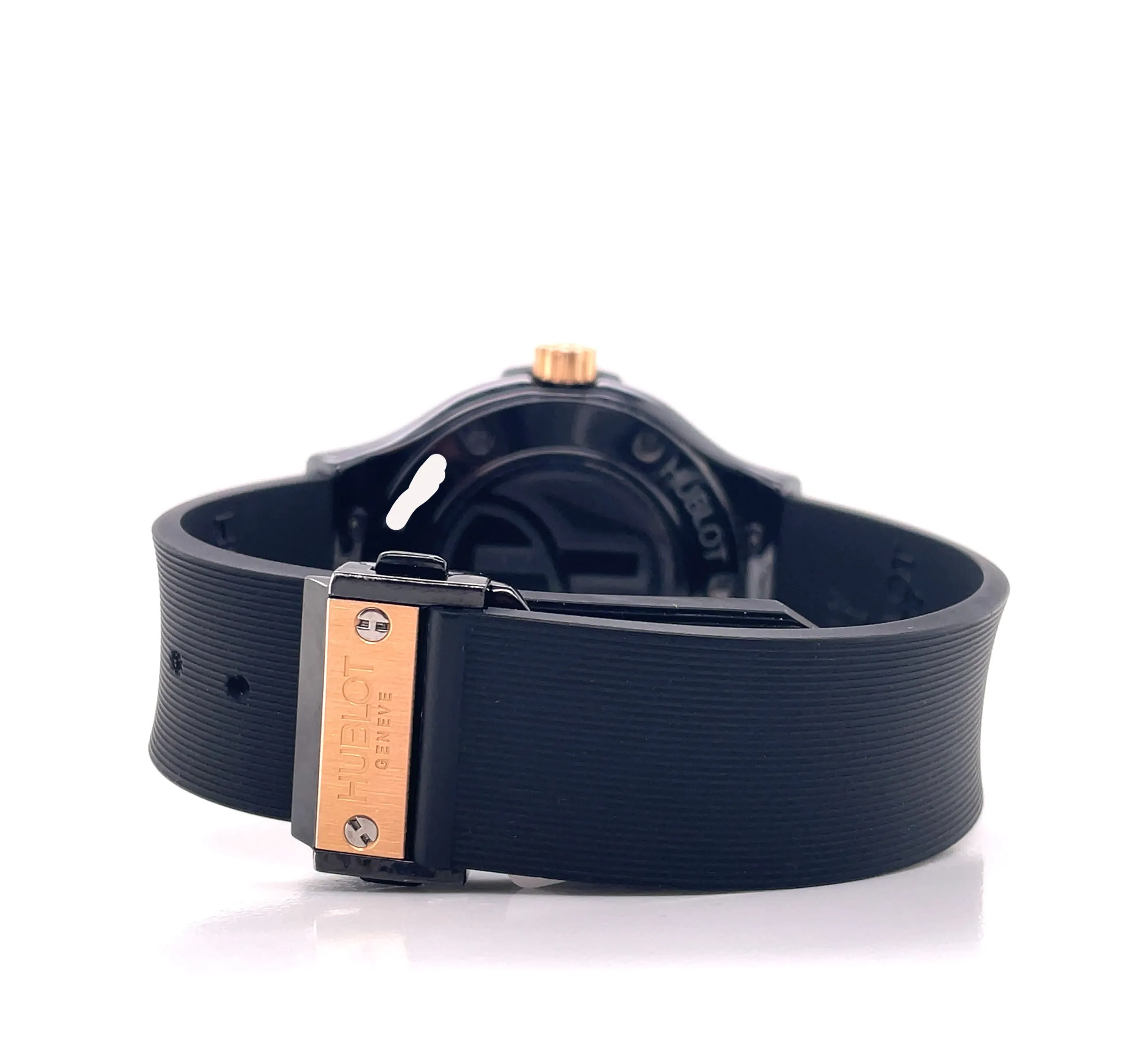 Hublot Classic Fusion 36mm Black Ceramic 18k Rose Gold Bezel Watch *MINT