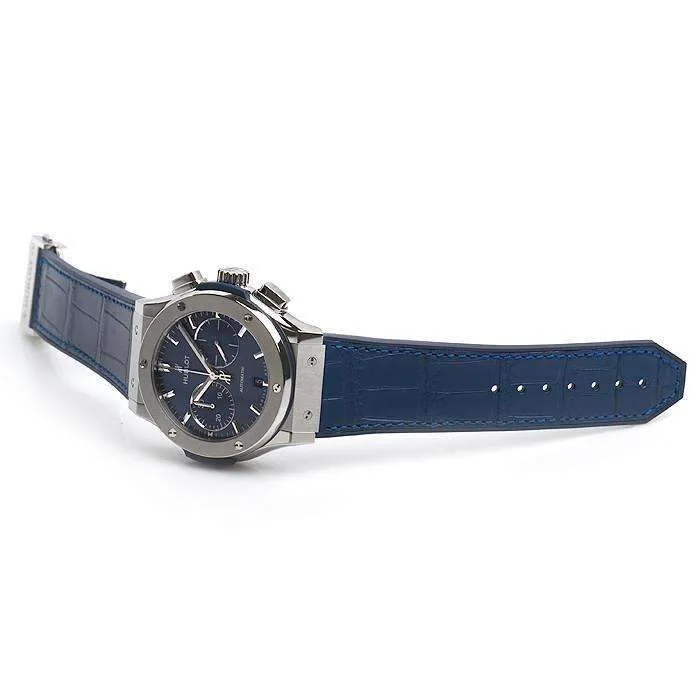 HUBLOT ClASSIC FUSION BLUE CHRONOGRAPH TITANIUM 45 MM MEN WATCH 521.NX.7170.LR