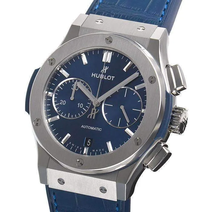 HUBLOT ClASSIC FUSION BLUE CHRONOGRAPH TITANIUM 45 MM MEN WATCH 521.NX.7170.LR
