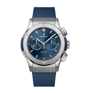 Hublot Classic Fusion Chronograph Titanium Blue, 42mm with Blue Dial