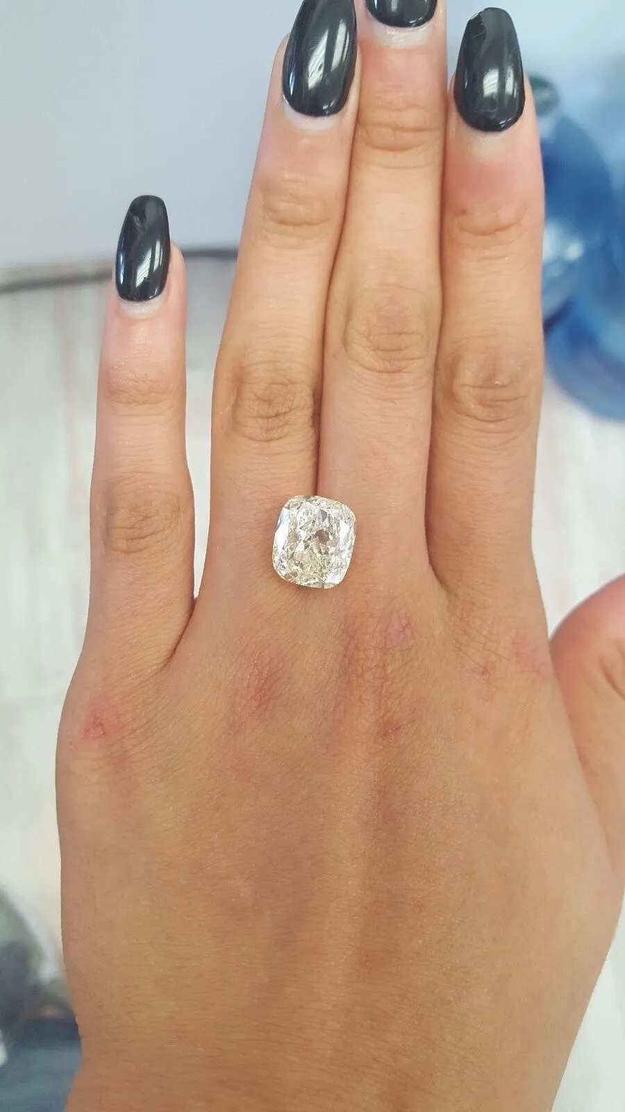 HUGE 10 CT Natural Loose Diamond M Color SI1 Clarity GIA Certified Cushion Cut