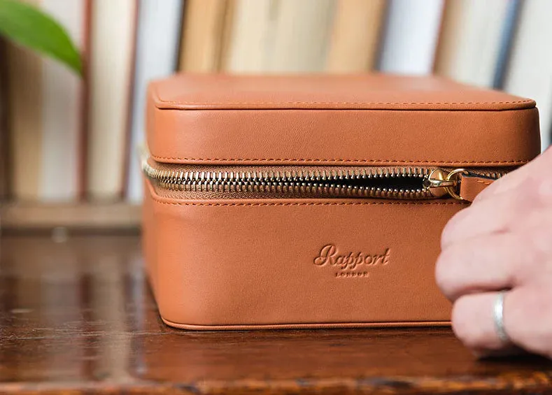 Hyde Park Four Watch Zip Case - Tan
