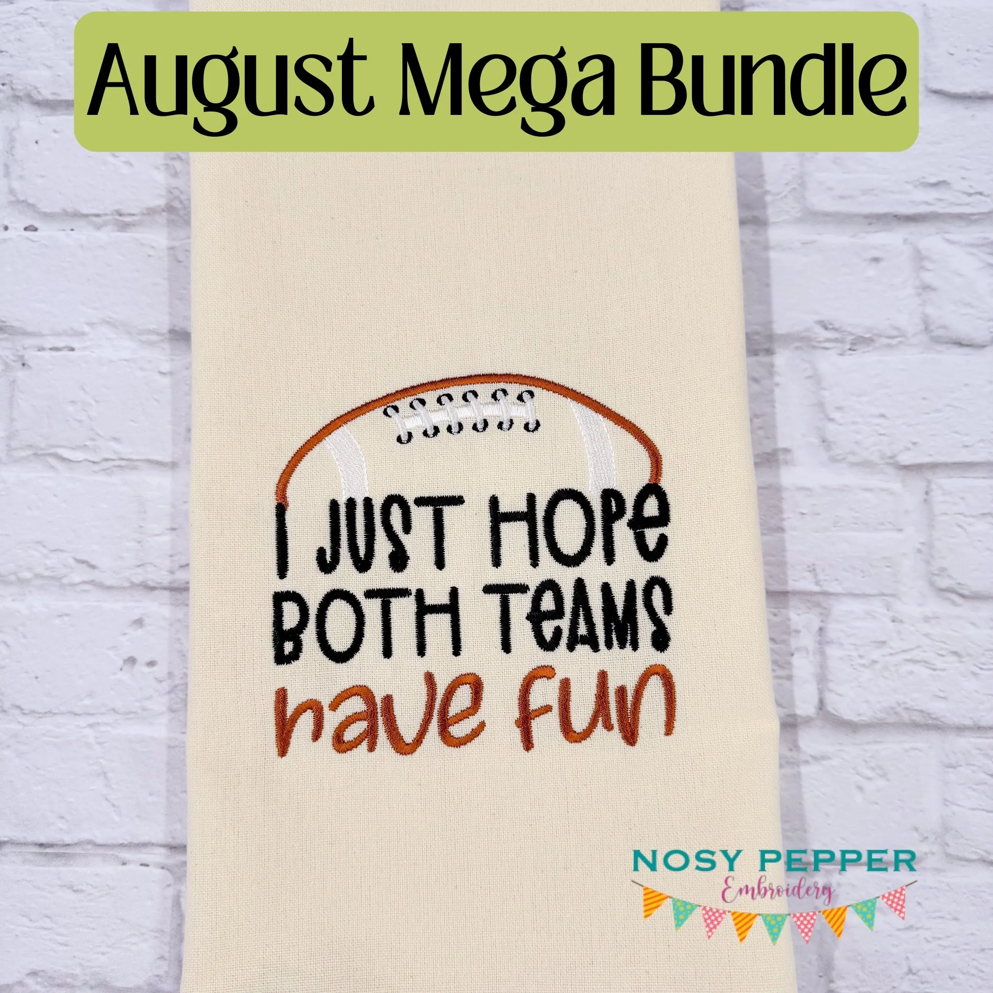 I Just Hope Both Teams Football applique machine embroidery design (4 sizes included) DIGITAL DOWNLOAD