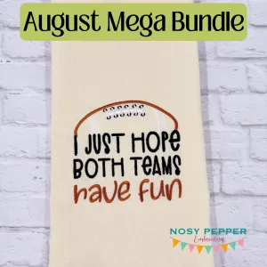 I Just Hope Both Teams Football applique machine embroidery design (4 sizes included) DIGITAL DOWNLOAD