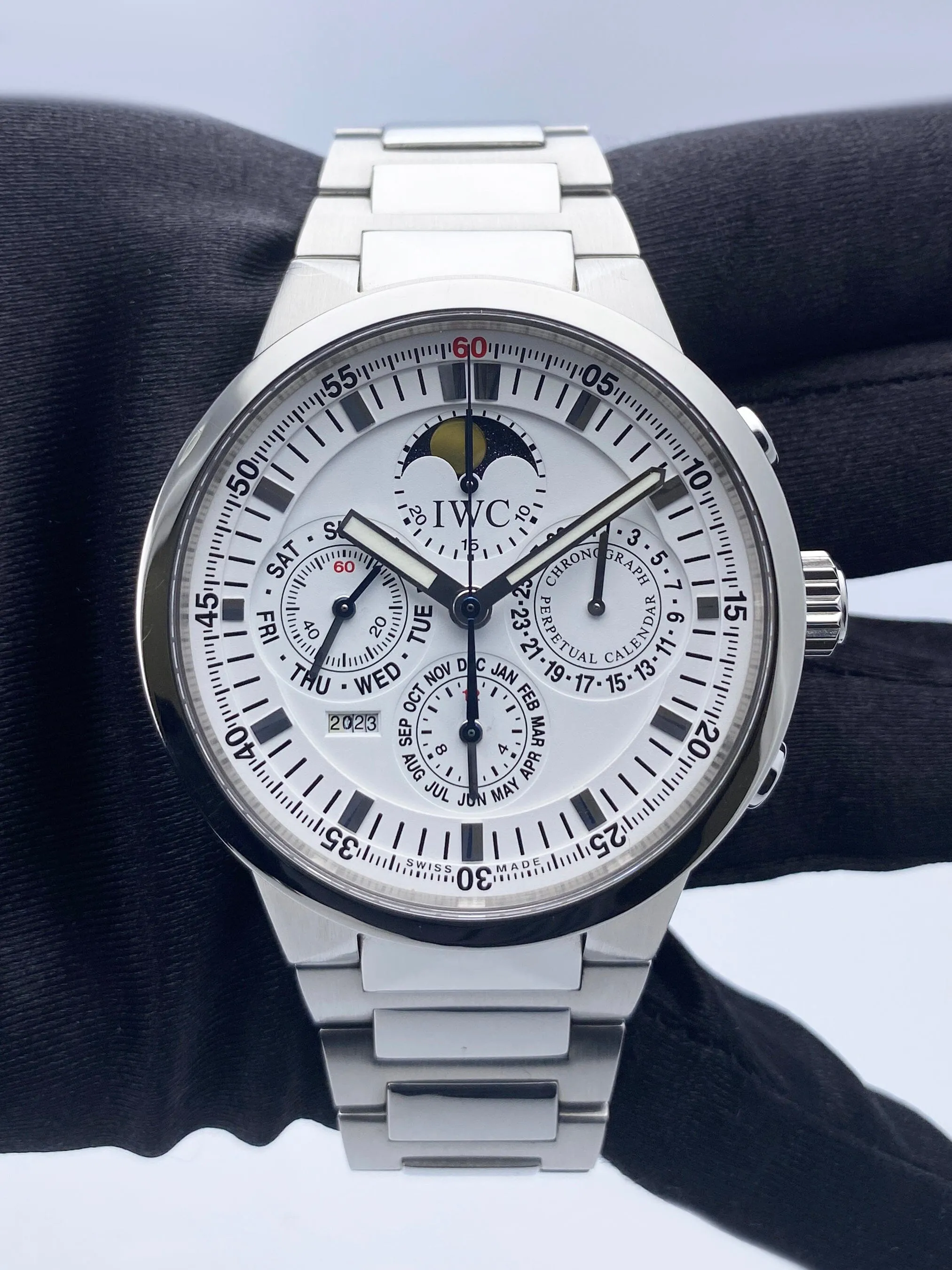 IWC GST Perpetual Calendar IW3756-19 White Dial Mens Watch With Box