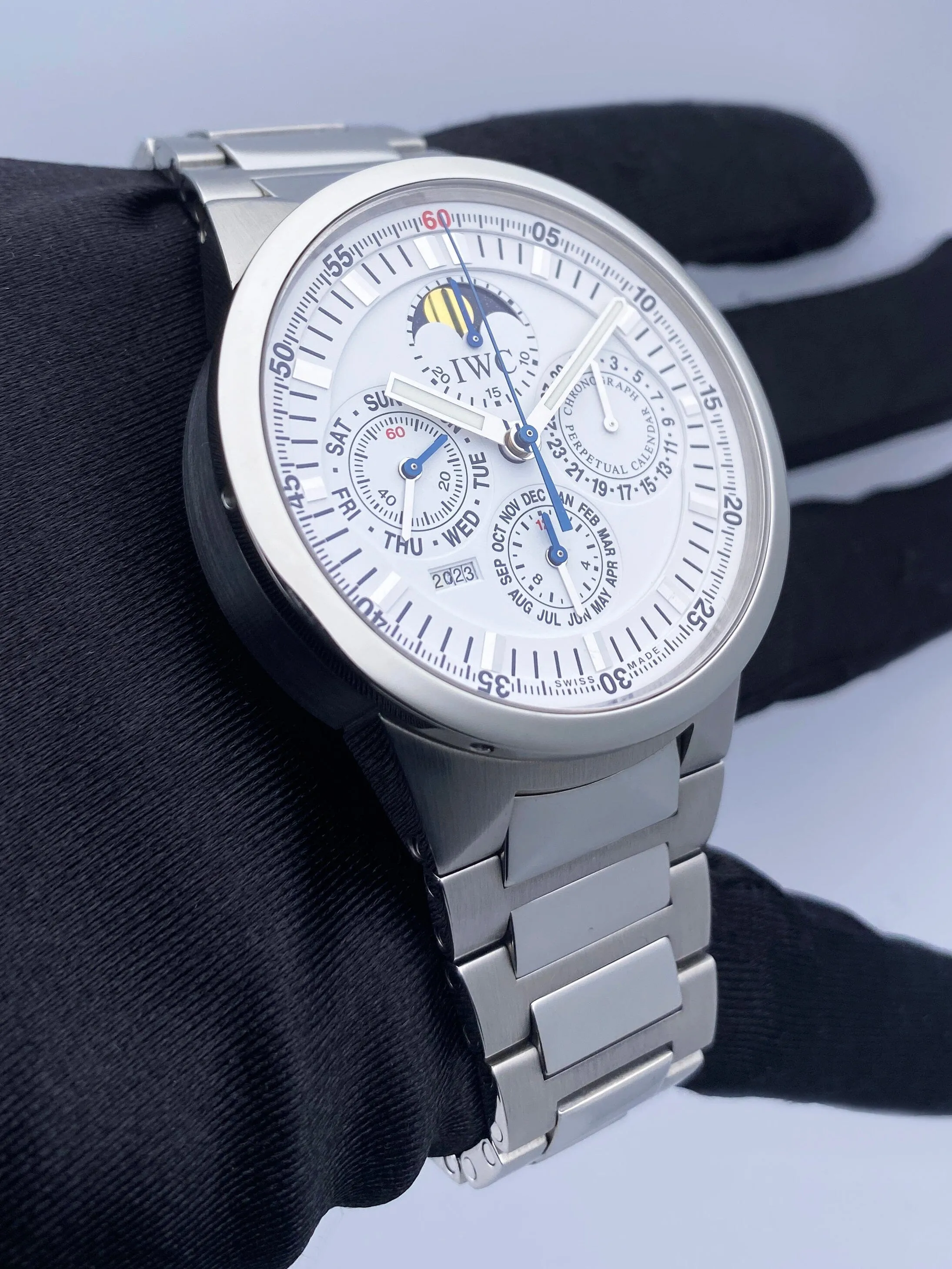 IWC GST Perpetual Calendar IW3756-19 White Dial Mens Watch With Box
