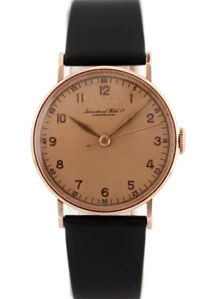 IWC Schaffhausen Vintage Rose Gold Mens Watch