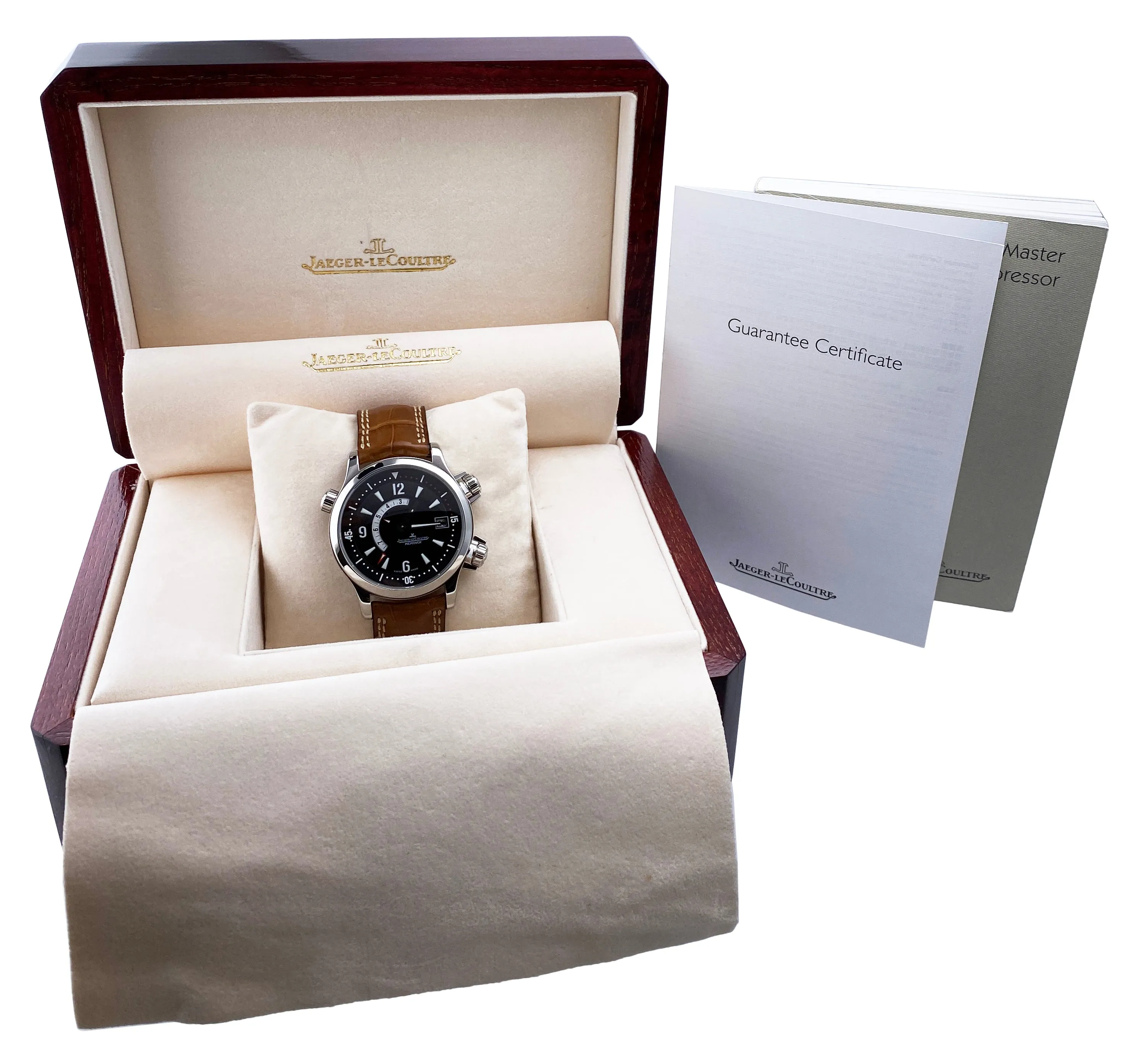 Jaeger-LeCoultre Master Compressor Memovox 146.8.97 Mens Watch Box Papers