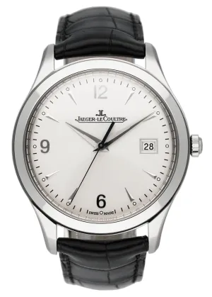 Jaeger Lecoultre Master Control Q1548420 Silver Dial Mens Watch Box Papers