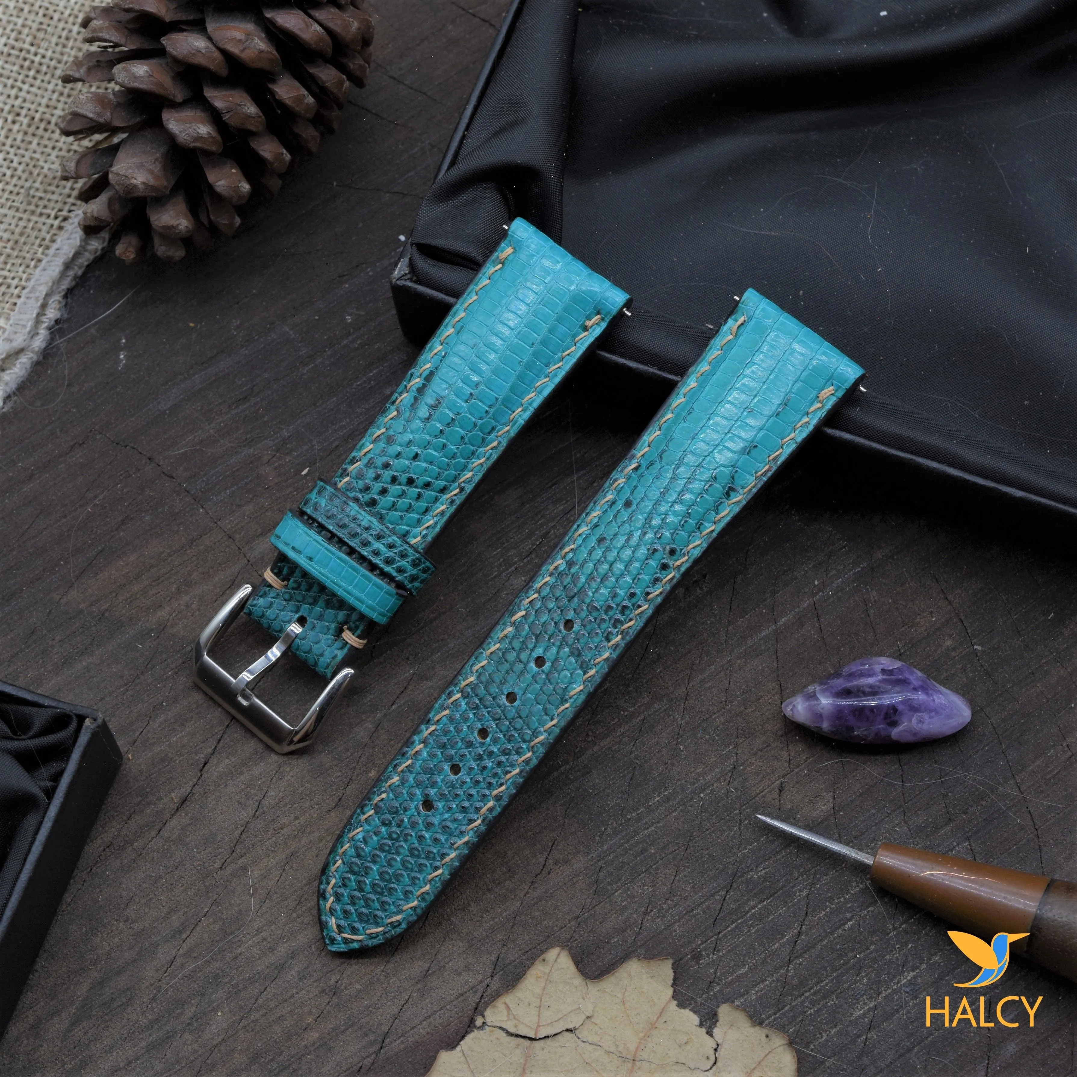 Javanese leather watch band - all sizes for a variety of watches - Quick release clasp- Buckle color selection