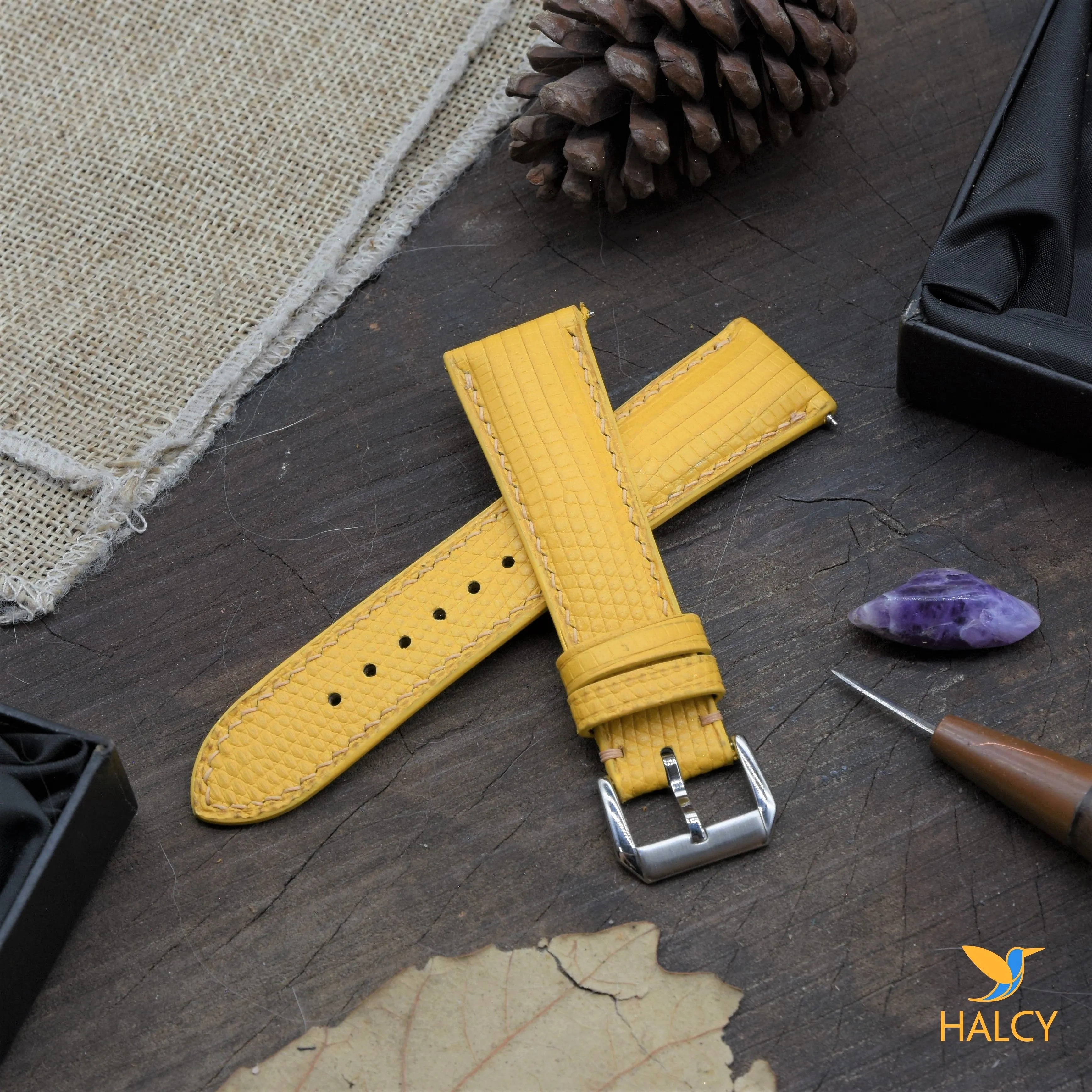Javanese leather watch band - all sizes for a variety of watches - Quick release clasp- Buckle color selection