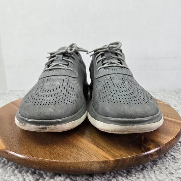 Johnston &amp; Murphy Activate U-Throat Gray Leather Casual Lace Up Sneaker Mens 10