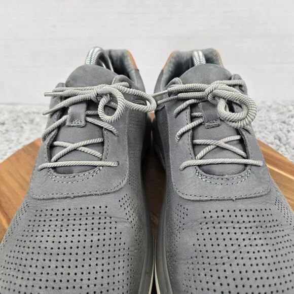Johnston &amp; Murphy Activate U-Throat Gray Leather Casual Lace Up Sneaker Mens 10