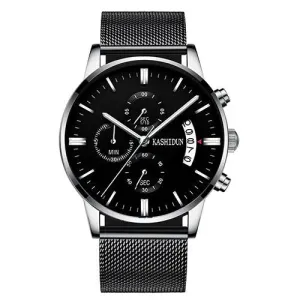 KASHIDUN. Men's Watches Sporty Casual Quartz Analog Watches Military Multi-functions 24 Hours Time with Calendar