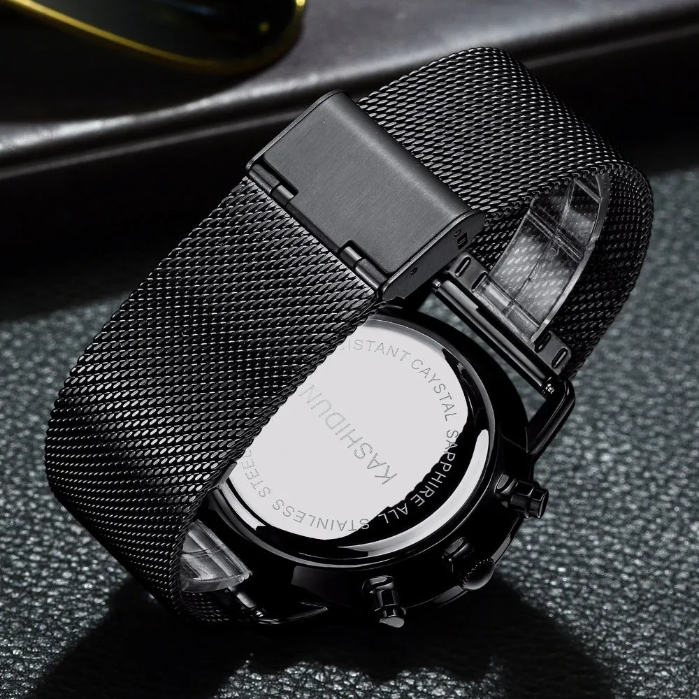 KASHIDUN. Men's Watches Sporty Casual Quartz Analog Watches Military Multi-functions 24 Hours Time with Calendar