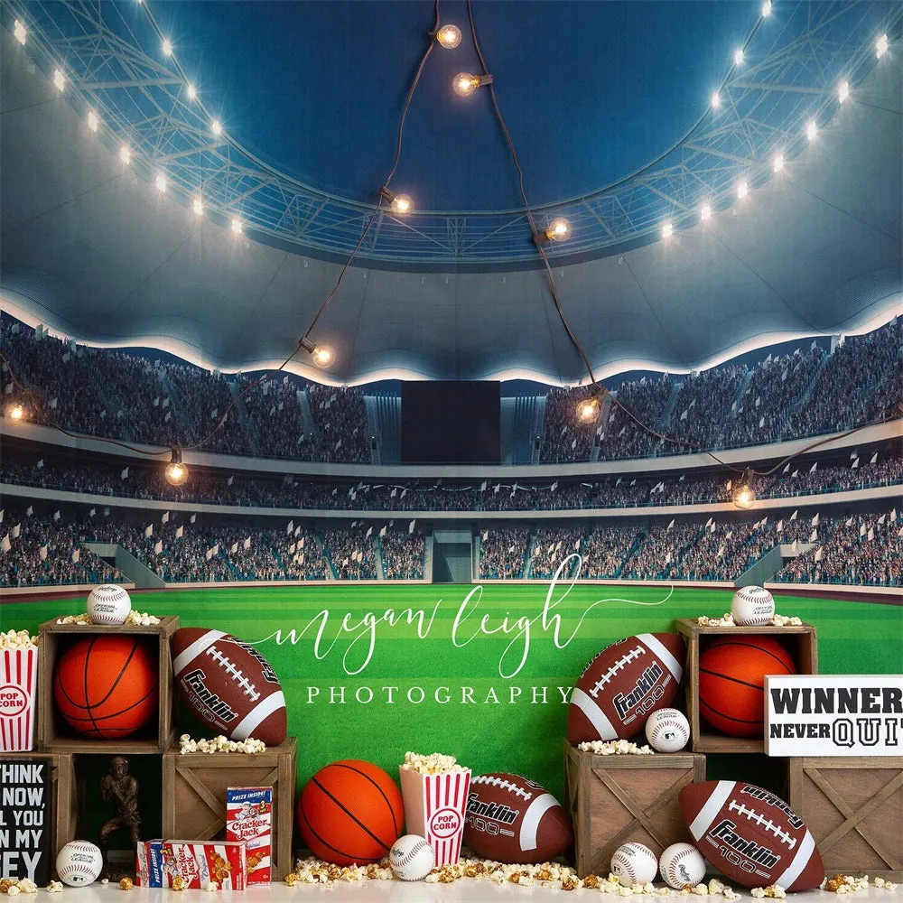 Kate Sports Stadium Popcorn Backdrop Designed by Megan Leigh Photography