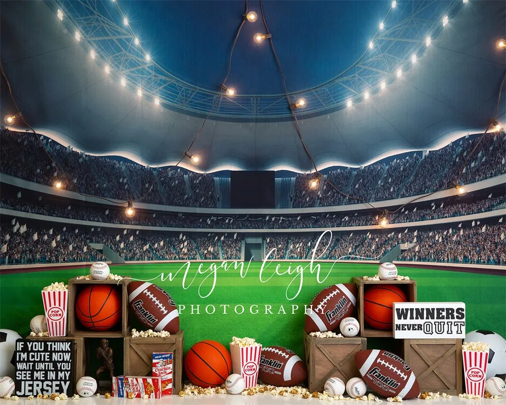 Kate Sports Stadium Popcorn Backdrop Designed by Megan Leigh Photography